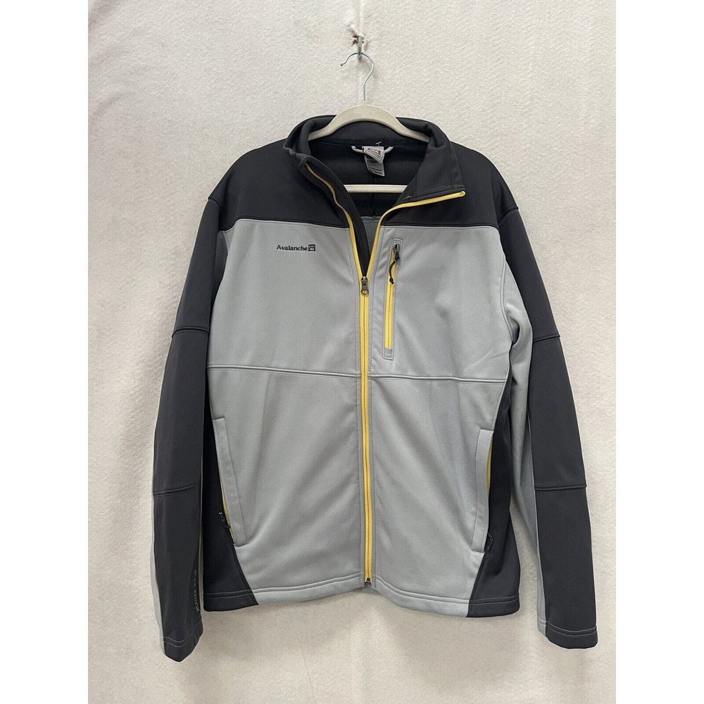 Avalanche Jacket Mens Large gray Soft Shell Weather Shield Pockets zip ski snow